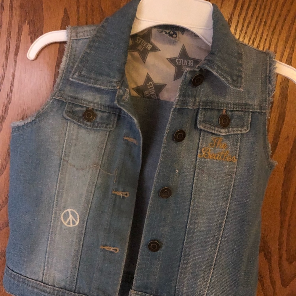 Beatles Denim Vest Junk Food Girls M